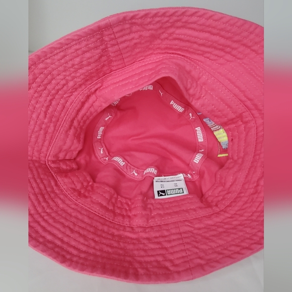 PUMA Adult Pink Bucket Retro Hat -embroidered Logo- One Size-Unisex 100%cotton - Picture 8 of 10